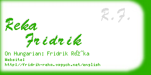 reka fridrik business card